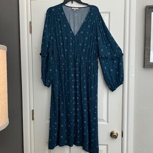 Knox Rose Teal Long Sleeve Dress
